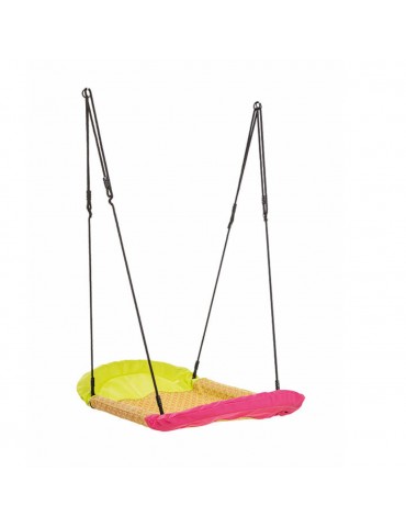 Nest Swing ‘Grandoh’ with adjustable Ropes  (sensory swing) - Lime/Pink